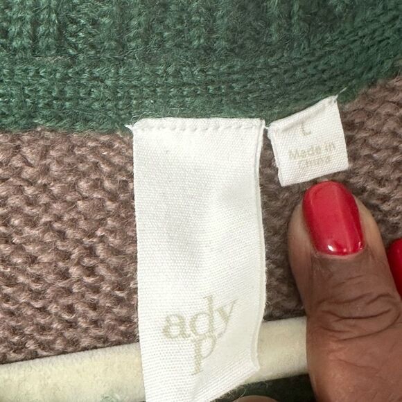 ADY P Striped Crewneck Relaxed Fit Sweater L - Picture 7 of 7